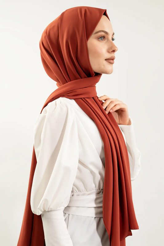 Madina Silk Brick Shawl