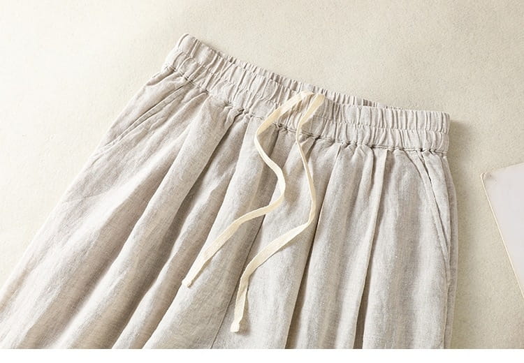 Women’s Wide Leg Cotton Linen Summer Pants