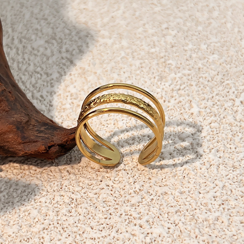 Striped Minimalist Ring for Women