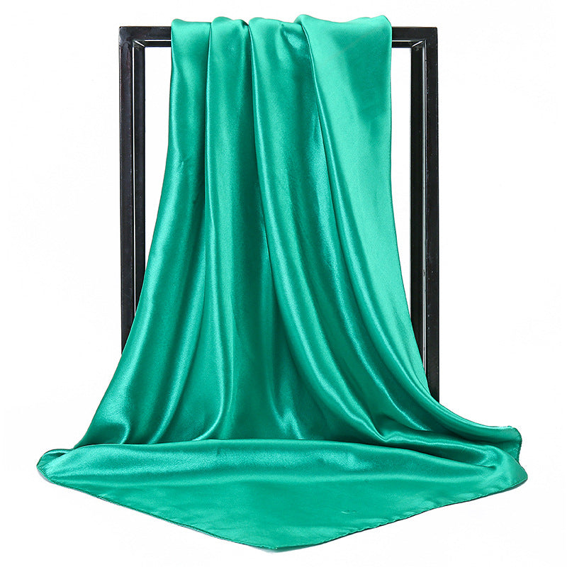 Ladies' Solid Colour Silk Satin Square Scarf, 90/90cm Headscarf, Flight Attendants' Neckerchiefs