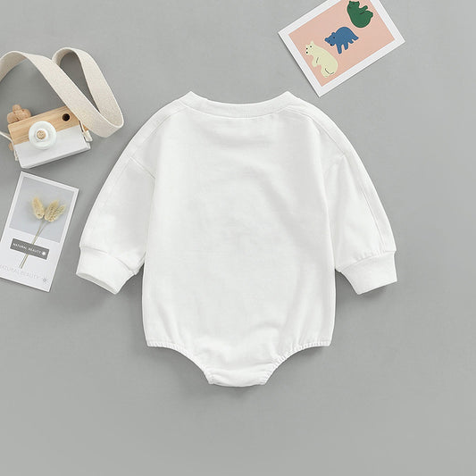 Solid Colour One-piece Suit for 
Babies and Toddlers, Children's Cartoon Dinosaur Embroidered Dress