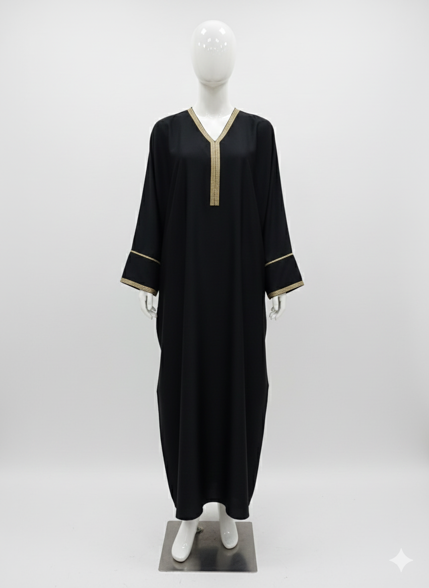 Versatile Bat Sleeve Abaya Cape Dress, Middle Eastern Robe