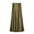 Satin Midi Skirt | High-Waist Elastic Waistband | Modest Elegance