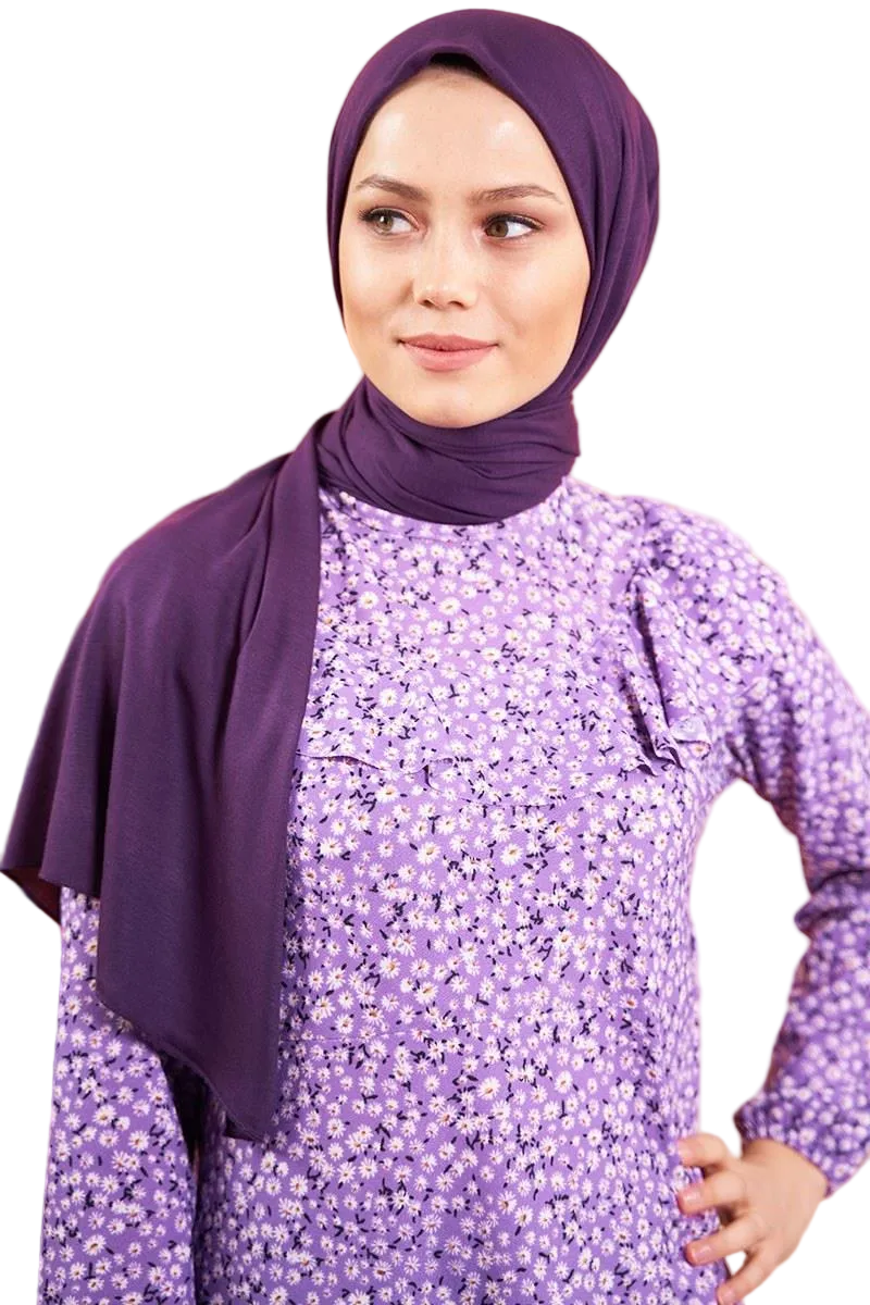 Viscose Crepe Shawl – Purple