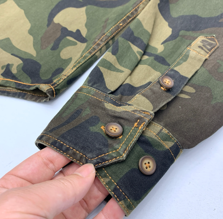 Men's Retro Camouflage Corduroy Shirt | Japanese-Inspired Lapel Design