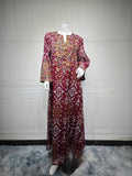 Embroidery Patchwork Evening Dress, Modest Evening Dress