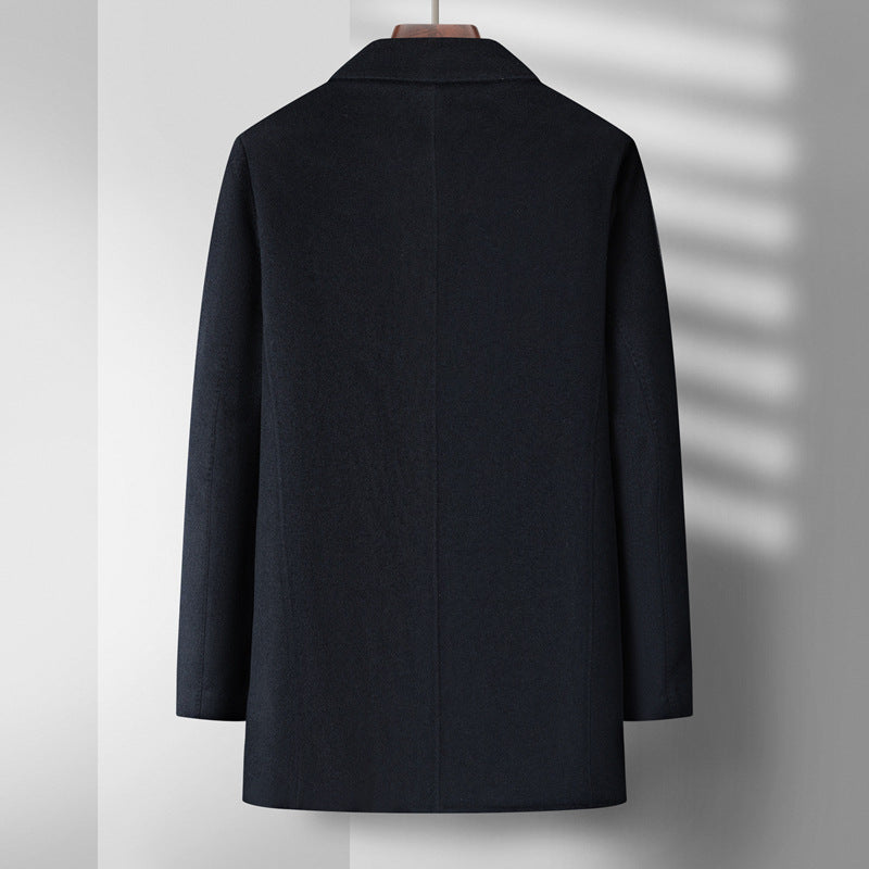 Premium Wool Double-Faced Overcoat with Detachable Down Lining