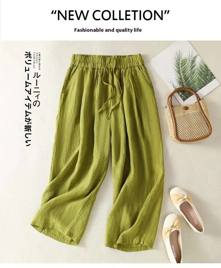 Women’s Wide Leg Cotton Linen Summer Pants
