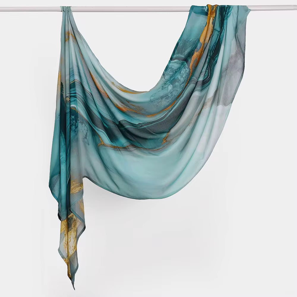 Ethnic Modal Foulard Scarf, 180/70cm Premium Long Hijab