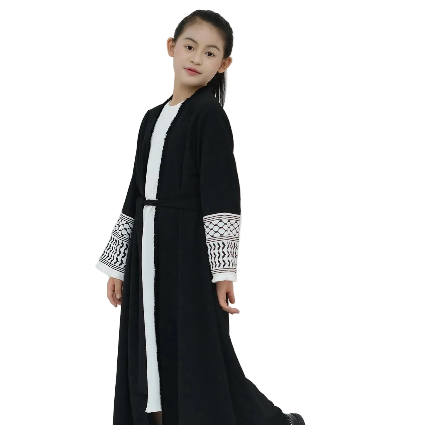 Children's Embroidered Tassel Abaya