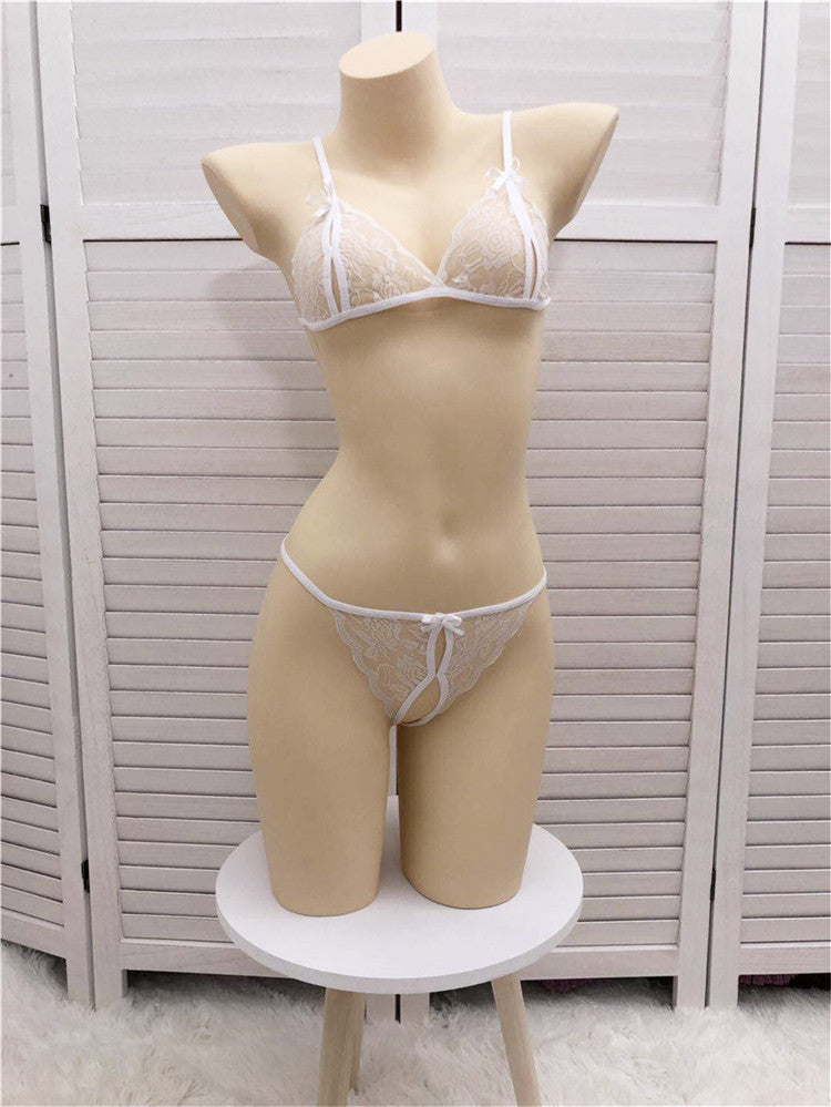 Delicate Lace Bikini Set - Transparent Hollow Detail Swimwear