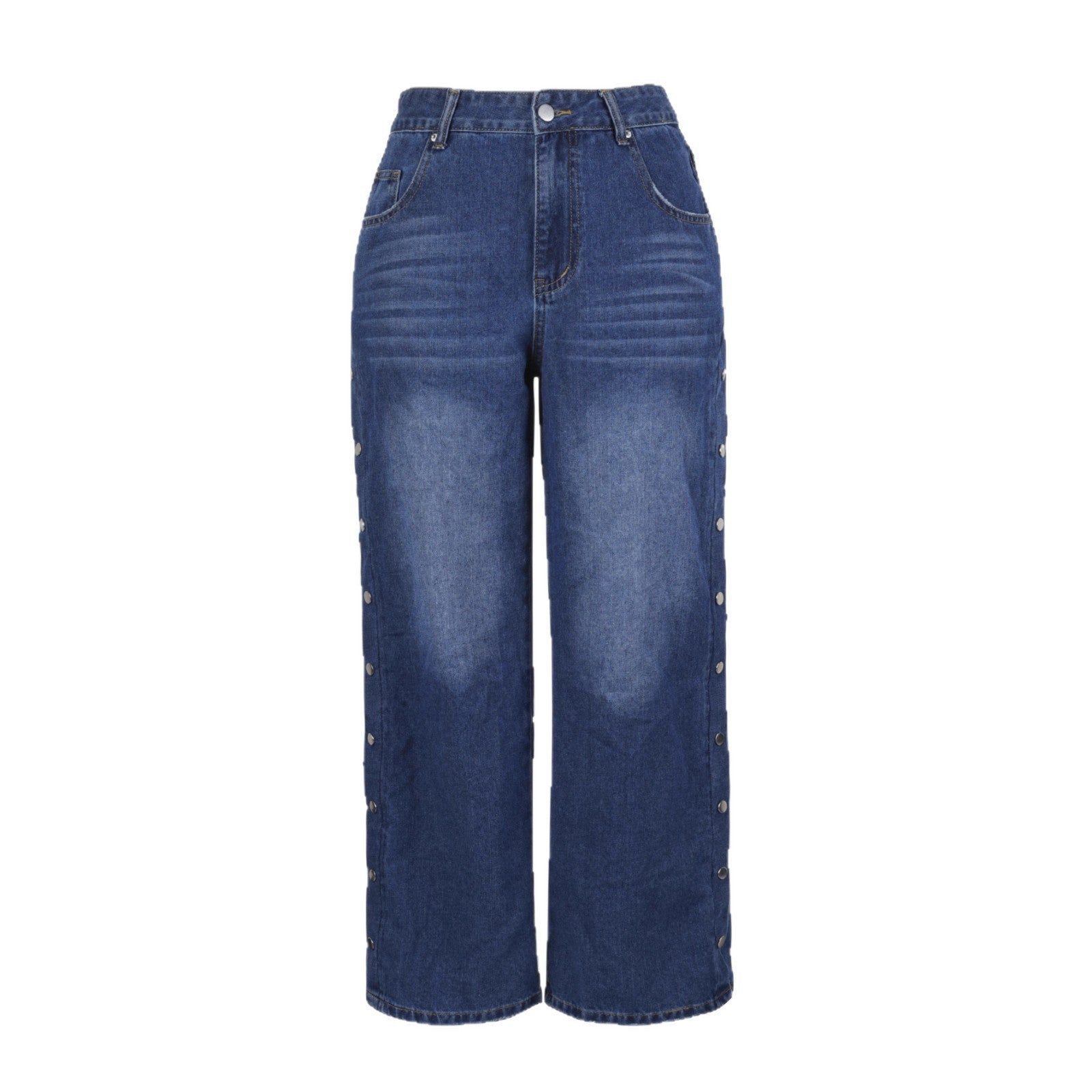 Heart Rivet Detail Denim Jeans – High-Stretch Modest Fit