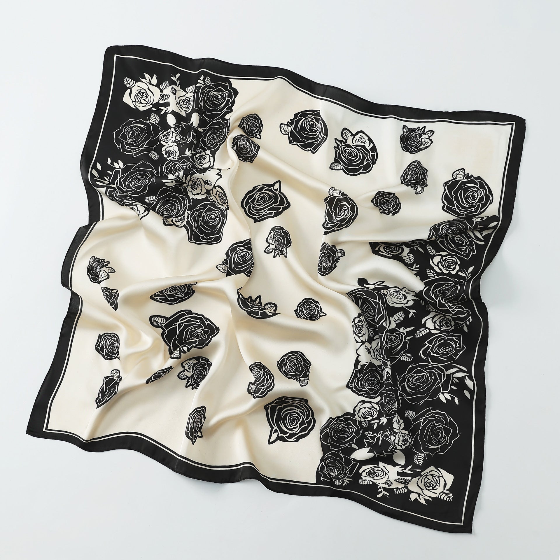 Women's Luxury Mulberry Silk Scarf , Printed Square Scarf, Bandana