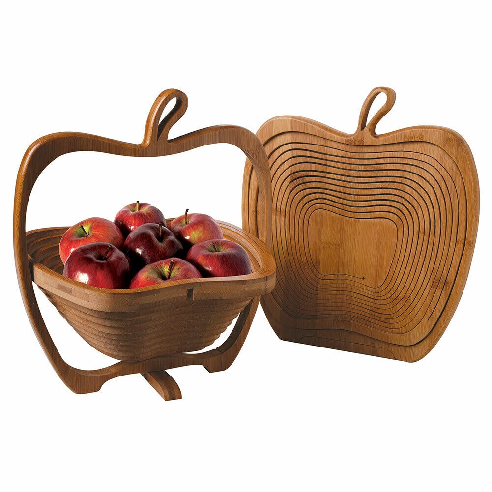 Collapsible Bamboo Fruit Basket – Sustainable Kitchen Essential