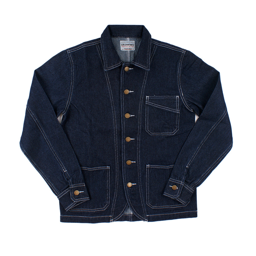 Vertical Stripe Denim Jacket - British Style