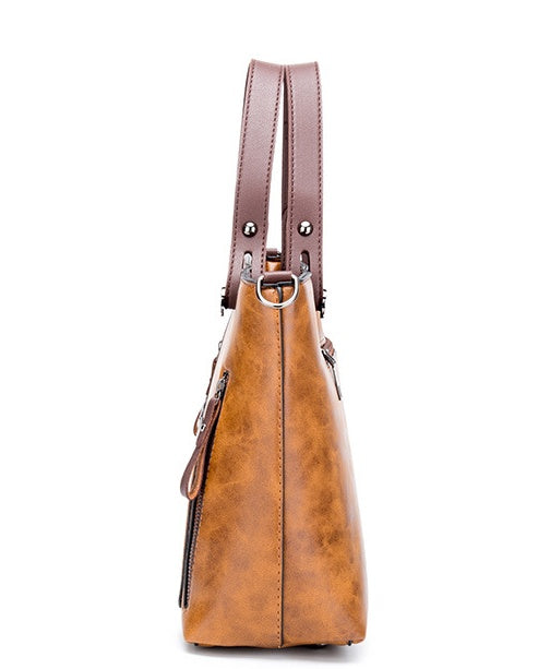Vintage PU Umhängetasche, Damen Casual Totes