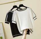 Women's Ice Silk Short Sleeved Summer Top