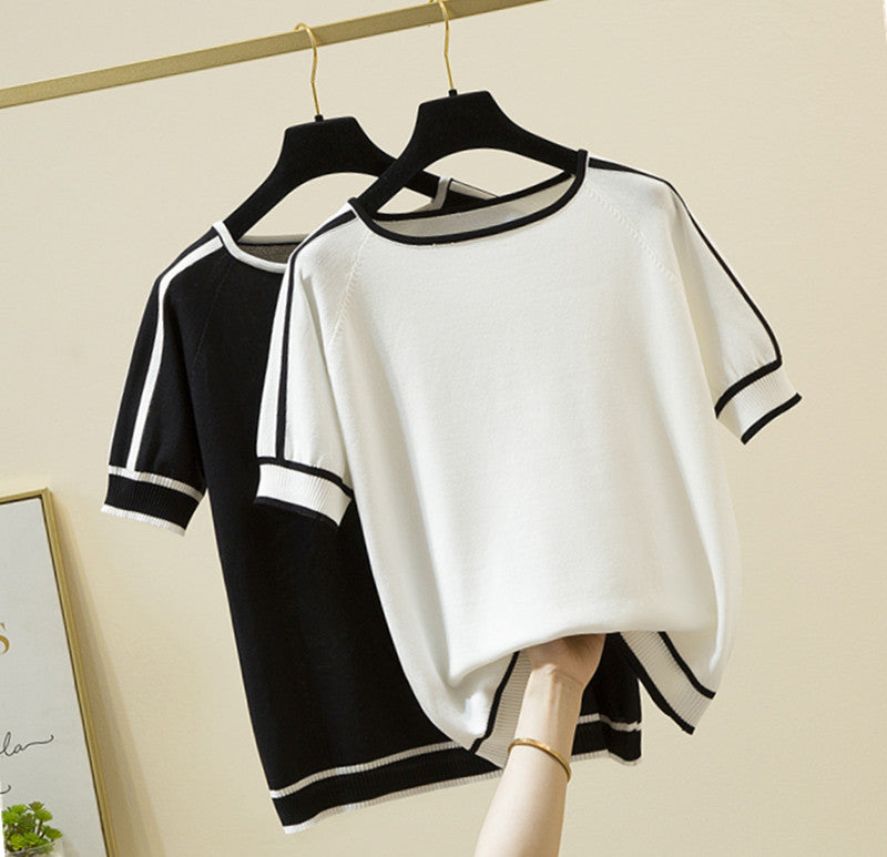 Women's Ice Silk Short Sleeved Summer Top
