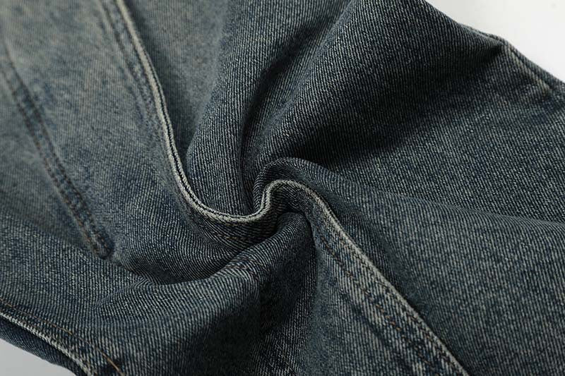 Deconstructed Wide-Leg Denim Jeans