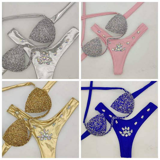 Women's Luxury Swimwear Set, Embellished Swimwear
