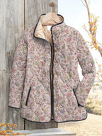 Women's Digital Printed Floral Jacket-Vintage Inspired Winter Jacket