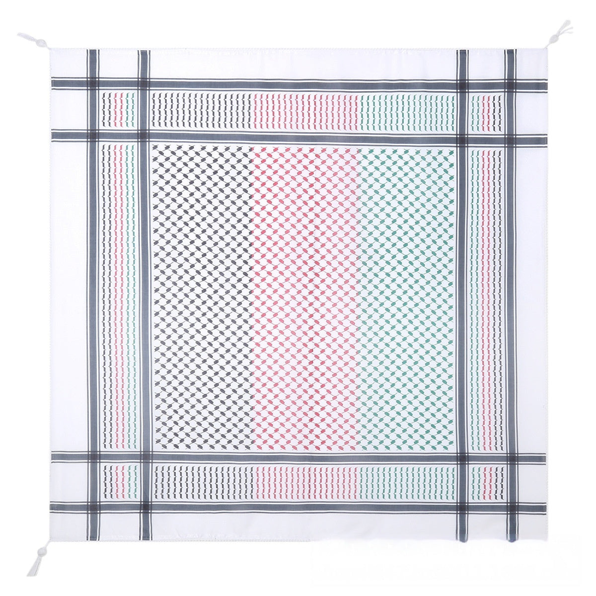 Fringed Keffiyeh Square Scarf