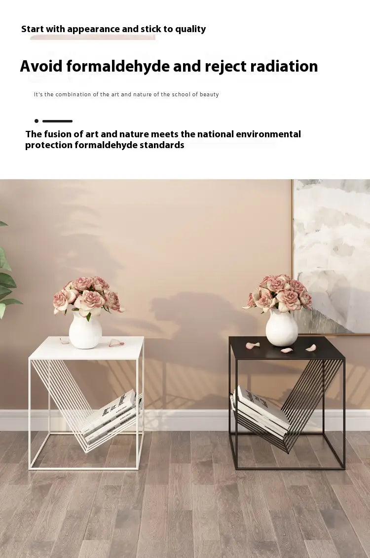 Minimalist Iron Art Sofa Side Table Corner Bedside Table