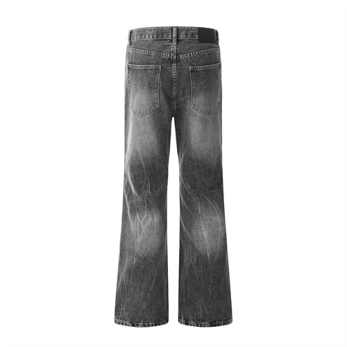 Vintage Washed Straight-Leg Denim Trousers