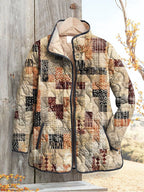 Women's Digital Printed Floral Jacket-Vintage Inspired Winter Jacket