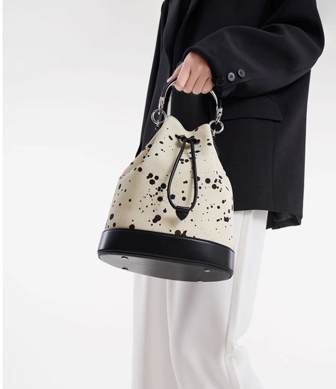 Premium Leather Bucket Bag | Large Capacity Luxury Handbag