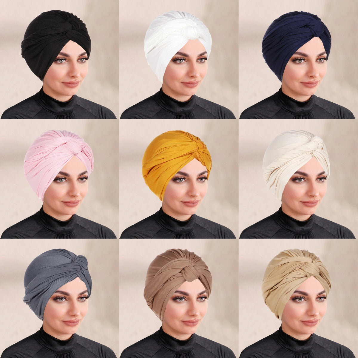 Solid Colour Bonnet Hijab, Headscarf For Muslim Women