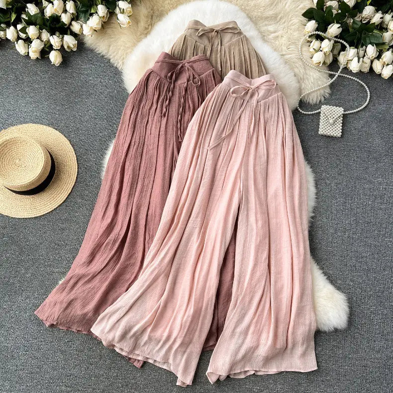 Girls’ Lightweight High Waist Chiffon Pants