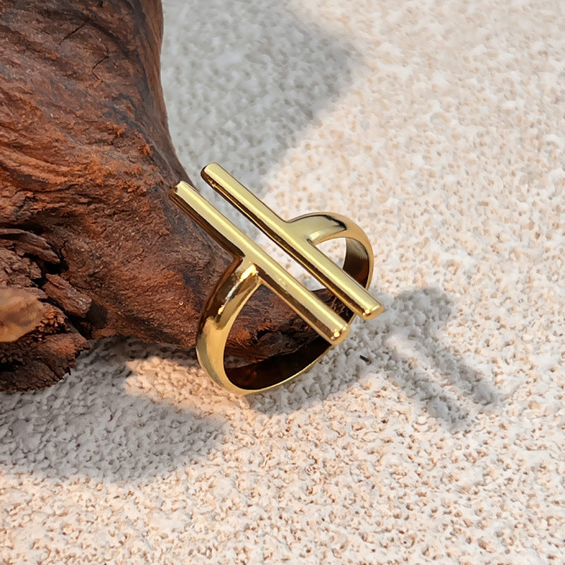 Striped Minimalist Ring for Women