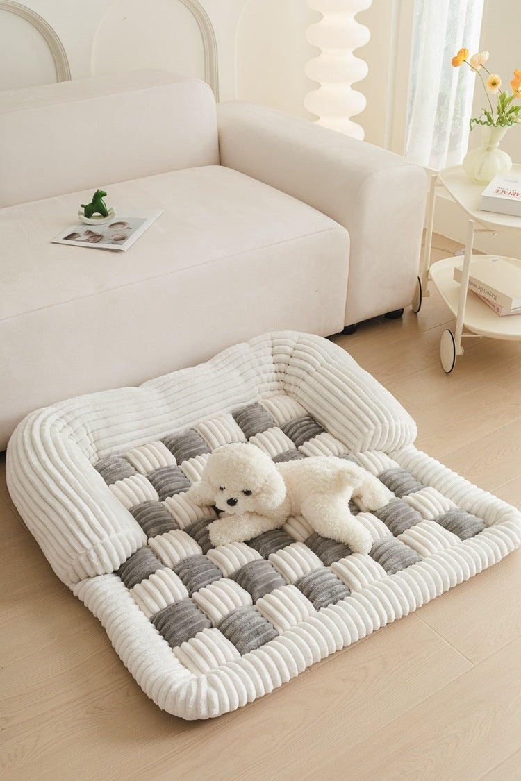 Chessboard Pet Blanket - Warm Reversible Kennel Pad & Sofa Cover