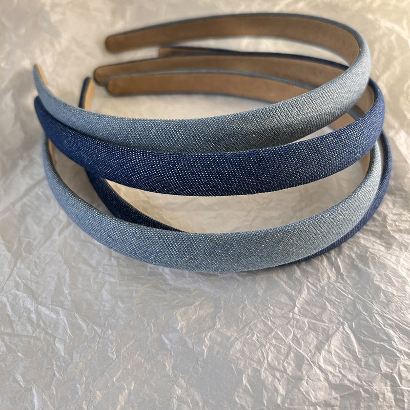 Denim Headband - Handcrafted Solid Colour Hair Accessory