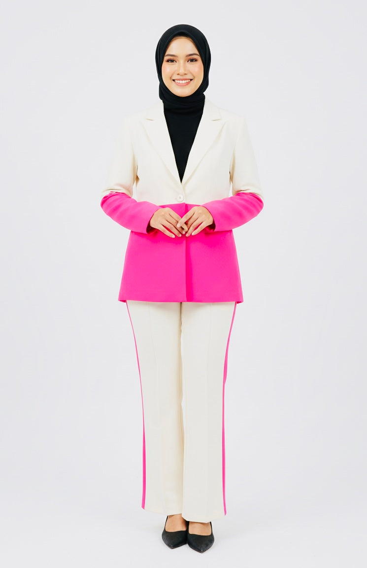 Professional One Button Suit & Flared Pants Set | Modest Two-pieces Suit