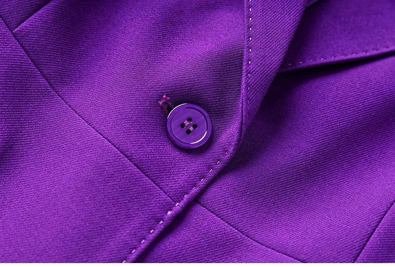 Purple Tailored Jacket & Flared Trousers, Women's Business Suit