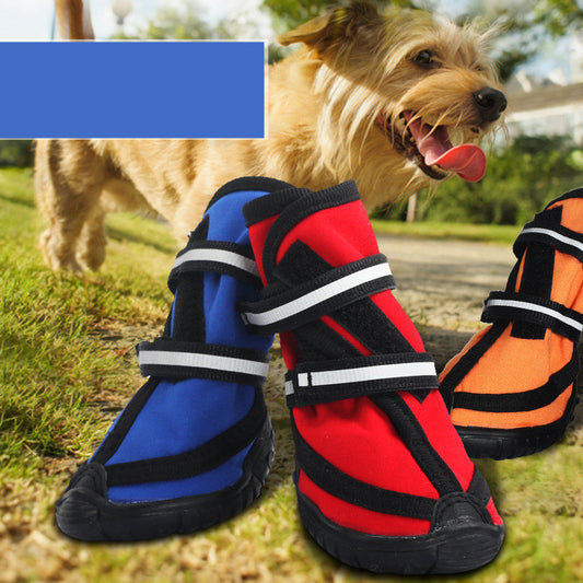 Dog Shoes, Double Straps, Non-slip, Wear-resistant And Waterproof