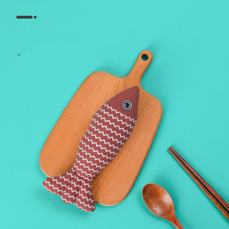 Linen Fish Cat Toy with Catnip