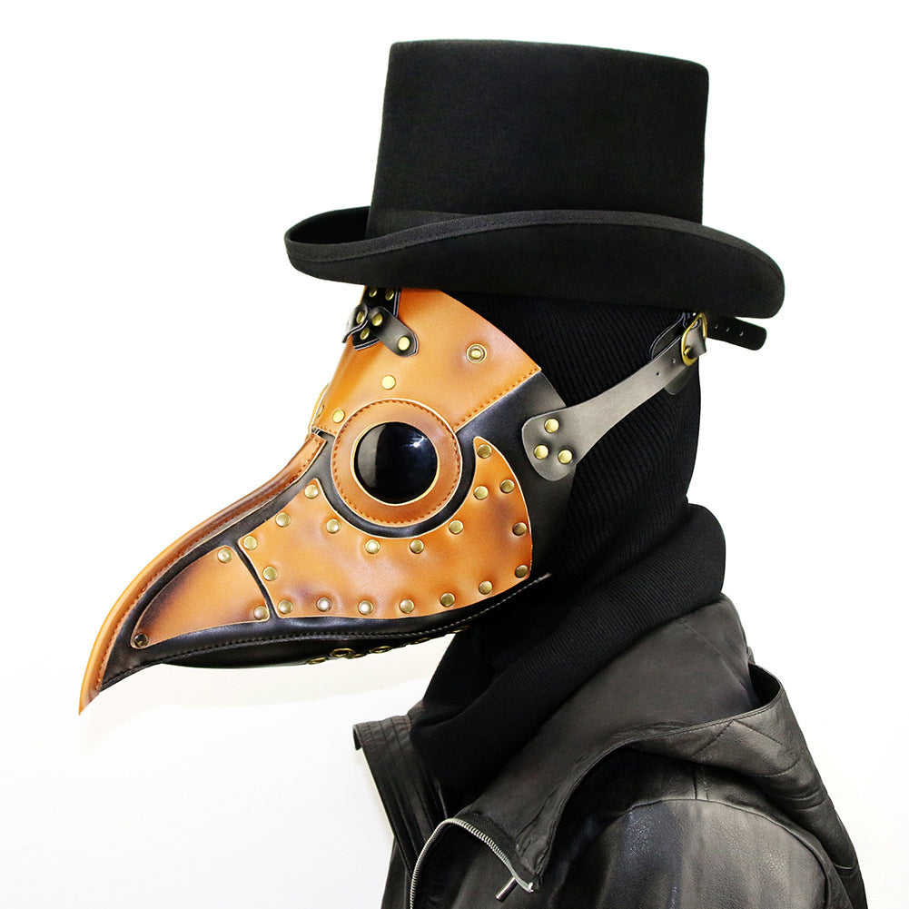 Plague Doctor Bird Beak Mask | Premium PU Leather Costume Accessory