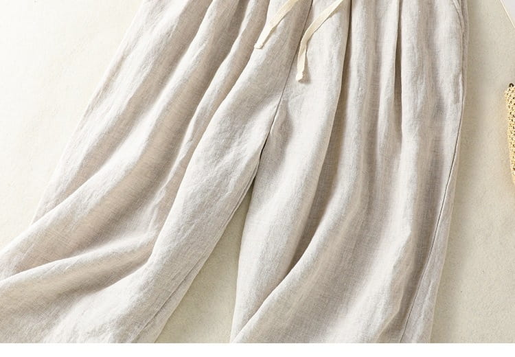 Women’s Wide Leg Cotton Linen Summer Pants