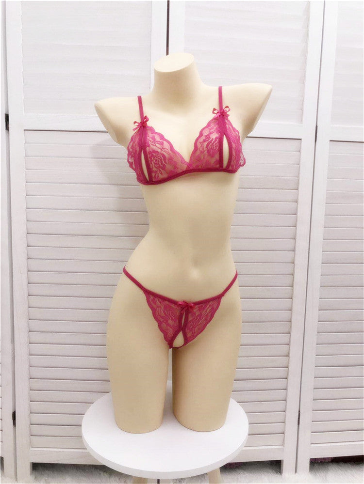 Delicate Lace Bikini Set - Transparent Hollow Detail Swimwear