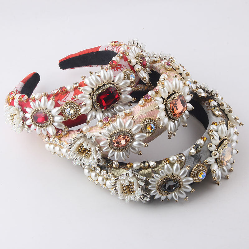 Baroque Pearl & Rhinestone Headband