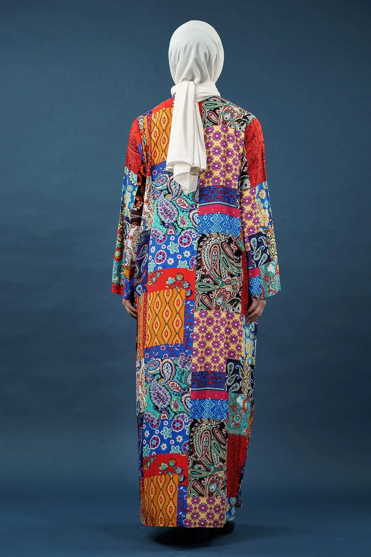 Patchwork Print Viscose Dress