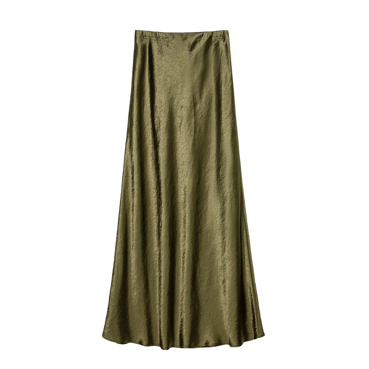 Satin Midi Skirt | High-Waist Elastic Waistband | Modest Elegance