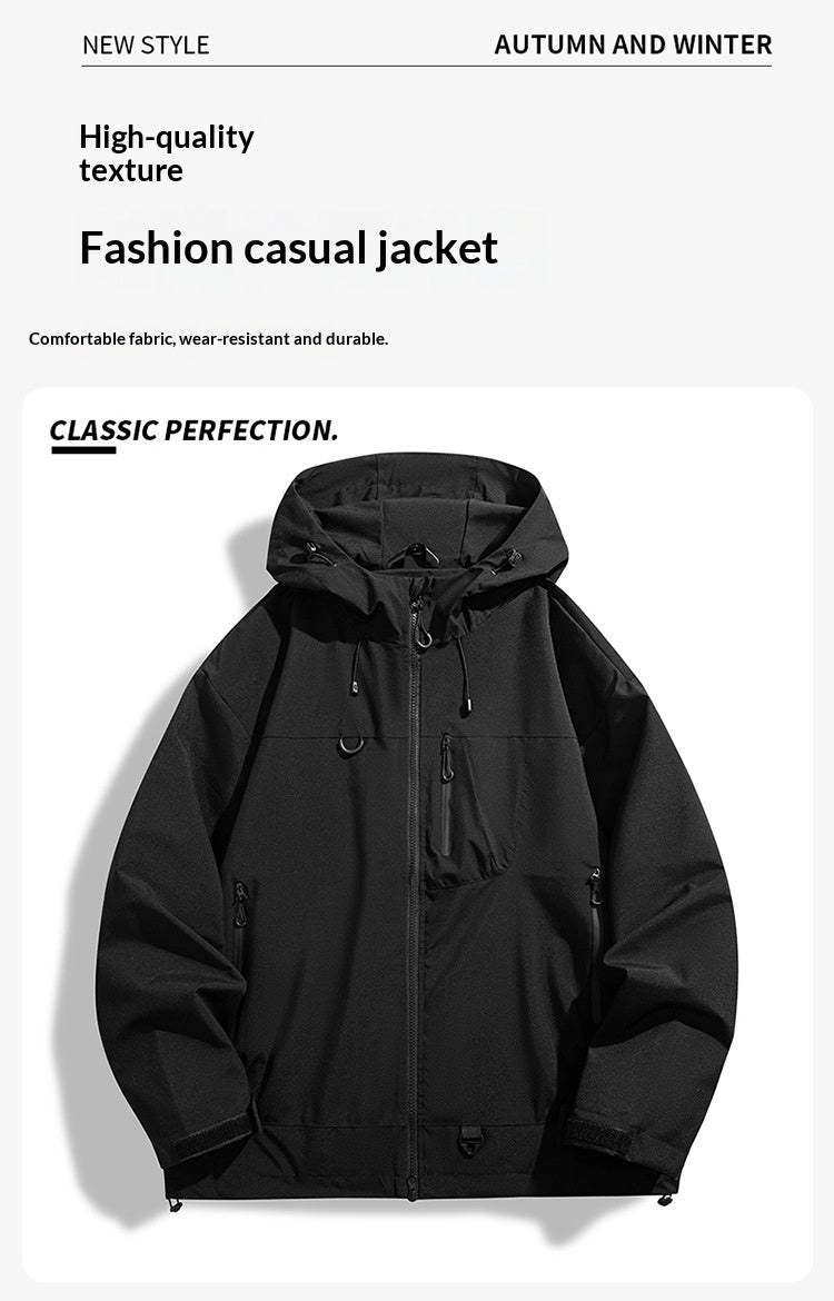 Men's Corduroy Hooded Jacket – Lightweight Outdoor Coat