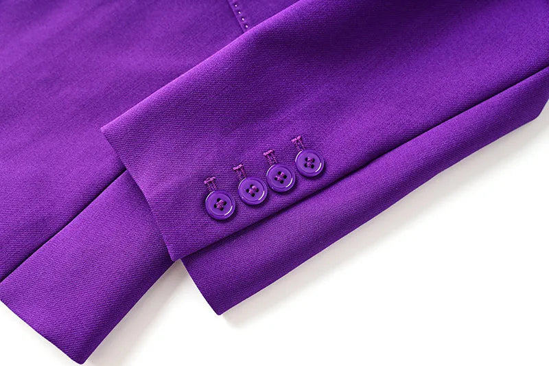Purple Tailored Jacket & Flared Trousers, Women's Business Suit