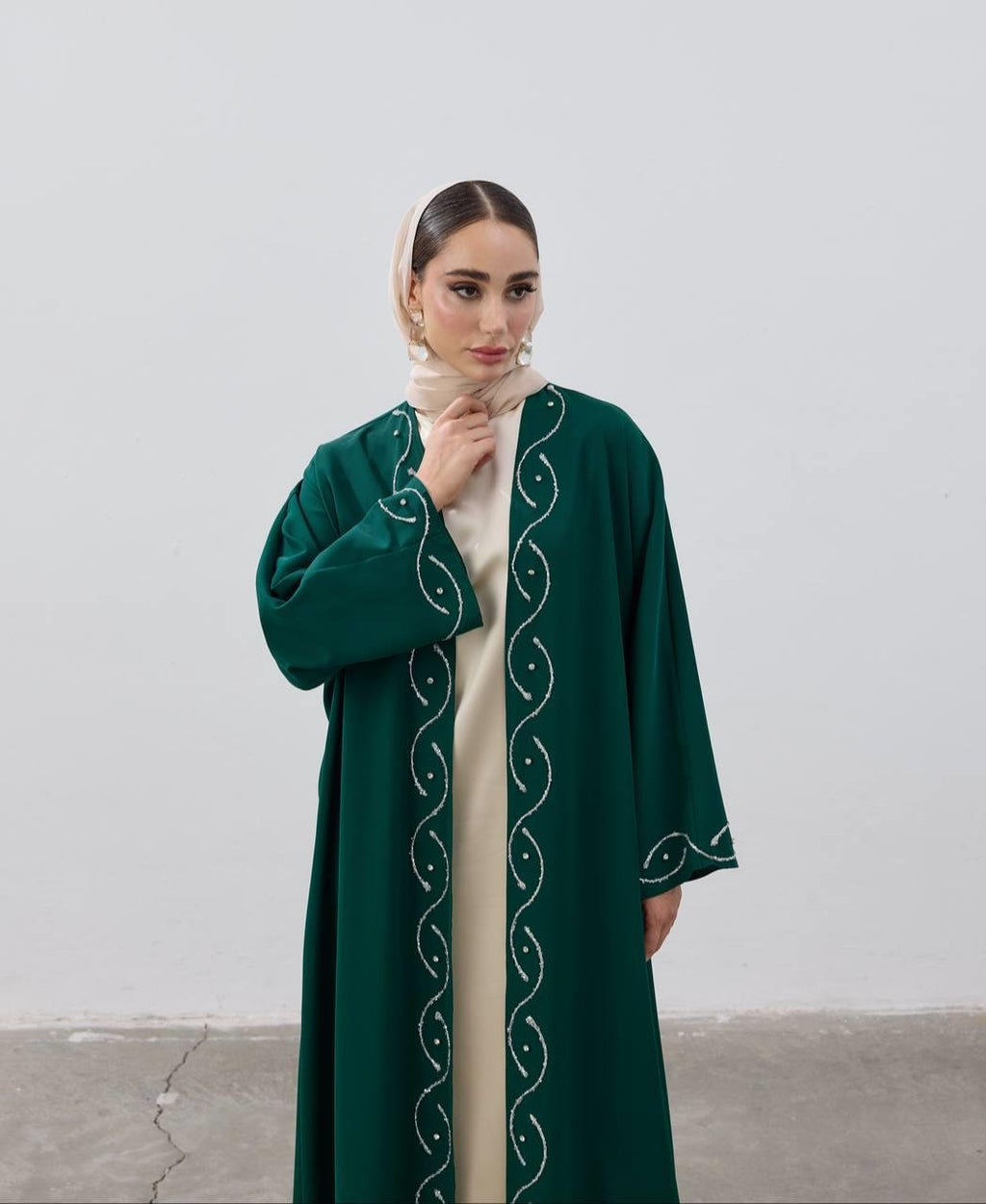 Stone Detailed Premium Abaya | Black, Navy & Emerald Green [Pre-Order]