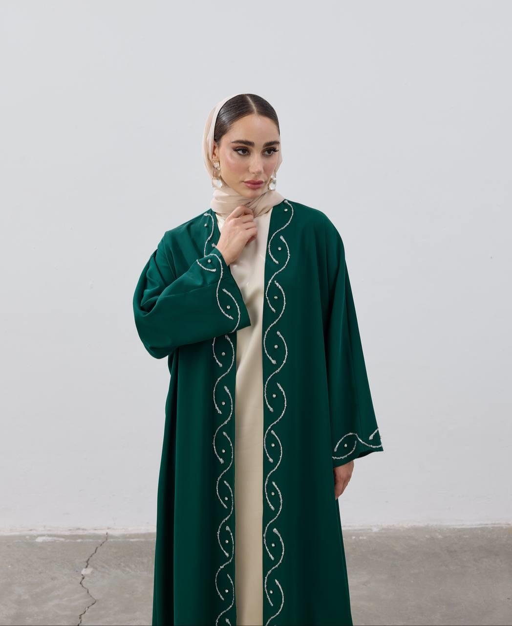 Stone Detailed Premium Abaya | Black, Navy & Emerald Green [Pre-Order]