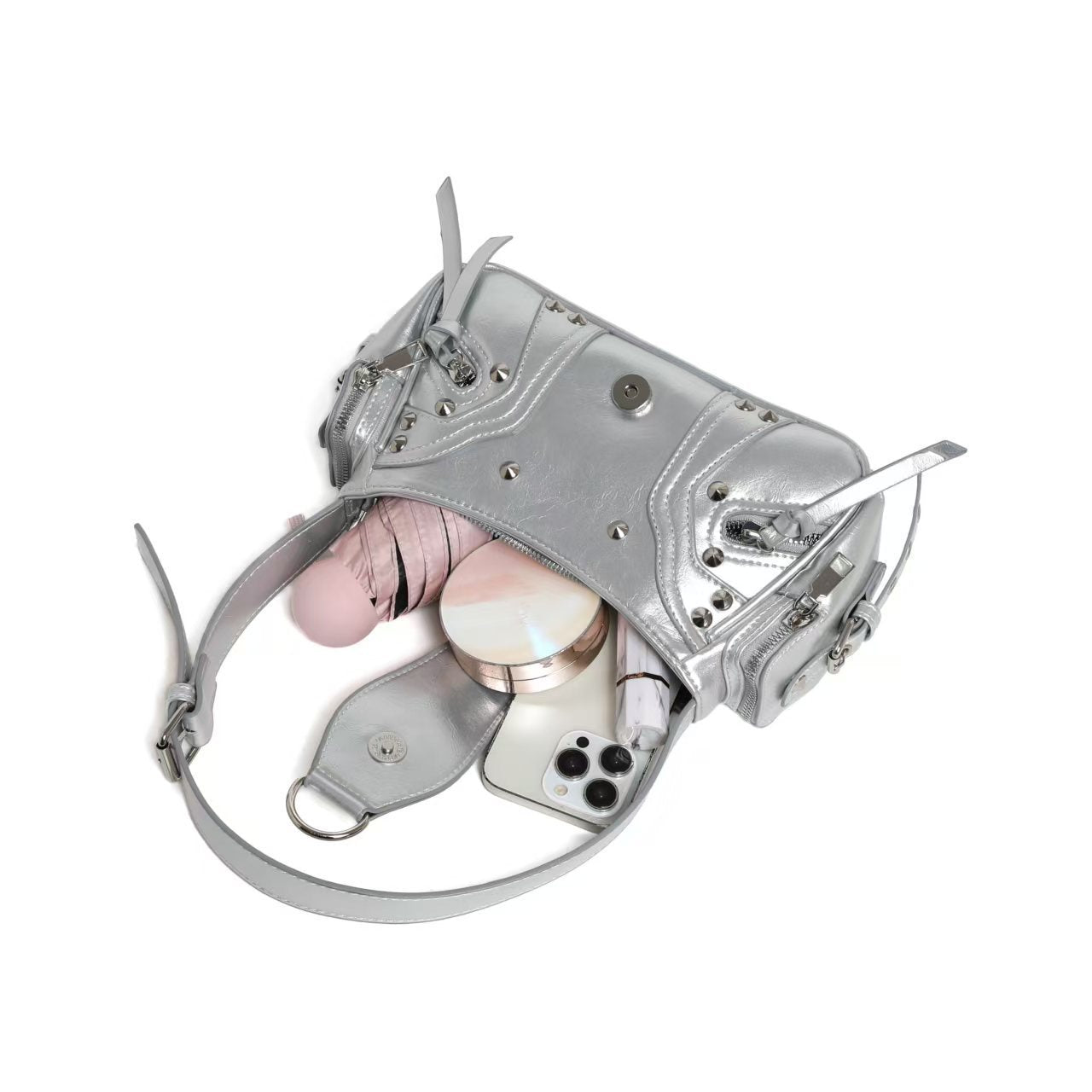 Street Style Crossbody Bag | Edgy Biker Shoulder Bag